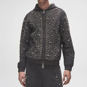 Ensemble de survêtement à capuche pour <span class=keywords><strong>homme</strong></span> avec motif à pois en sequins, tricoté en polyester, tenue streetwear d'hiver - Product Image 6