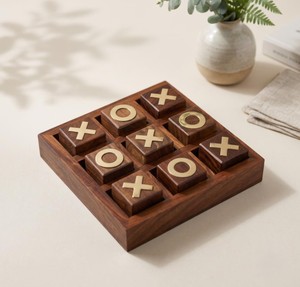 Jeu de Tic Tac Toe en bois, jeu de stratégie classique pour enfants, adultes, divertissement familial, activités éducatives - Product Image 6