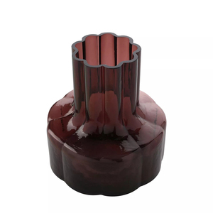 Grand vase en verre bordeaux, vase décoratif élégant de qualité supérieure pour la maison et le bureau, centre de table - Product Image 4