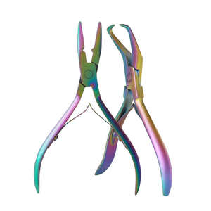 Kit de pinces professionnelles pour extensions de cheveux avec outils pour l'application de micro-extensions, nano-perles et extensions de plumes pour usage en salon. - Product Image 6