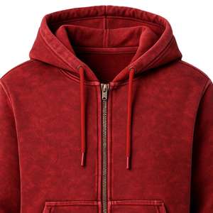 Sweat-shirts à capuche pour hommes, effet délavé soleil, zippés, nouveau design, prix de gros, tendance, OEM - Product Image 2