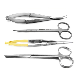 ชุดอุปกรณ์ถอดไหมเย็บ MEDSPO รุ่น M-MSK-0026 ได้รับการรับรองมาตรฐาน CE กรรไกรผ่าตัดแบบใช้ซ้ำได้และคีมจับเข็มแบบ Castroviejo - Product Image 1