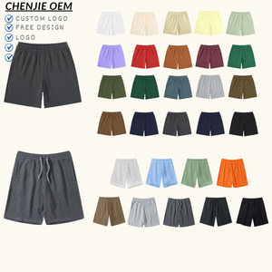 Shorts personnalisés 100 % coton avec cordon de serrage, couleur unie, fabrication OEM ODM, tissu doux de qualité supérieure, marque privée, production en gros - Product Image 1