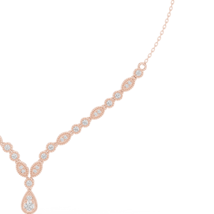 Collier pour femme en or rose 10 carats avec diamants de laboratoire, luxe, Aurora, ligne en V, étincelant - Product Image 3