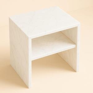 Luxury <b>Marble</b> Look Night <b>Table</b> Contemporary White Bedside Side <b>Table</b> for Modern Homes White <b>Marble</b> Look Nightstand Bedside <b>Table</b> - Product Image 4