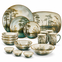 Collection de vaisselle moderne mélange de couleurs : Assiettes, bols, tasses pour hôtels, cafés, traiteurs et buffets – Service de table en mélamine
