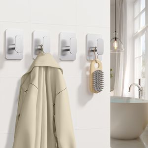 Heavy Duty Stainless Steel <b>Wall</b> <b>Hooks</b> Coat <b>Rack</b> 26lb Max Sticky <b>Wall</b> <b>Hooks</b> for Hanging Towel Coat Waterproof Rustproof - Product Image 3
