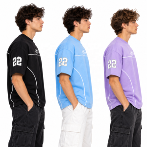 เสื้อยืดผู้ชายทรงปกติ แขนสั้น คอกลม สไตล์ลำลอง ผ้าคอตตอนเจอร์ซีย์ แห้งเร็ว ระบายอากาศได้ดี ความยาวปกติ แต่งขอบตัดสี - Product Image 3