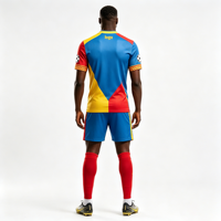 Camiseta de Fútbol Personalizada Bigwood Sports con Mapa de África, Cuello en V Diagonal, Manga Corta, Impresión de Nombre y Número, Servicio OEM para Verano y Otoño, 100%