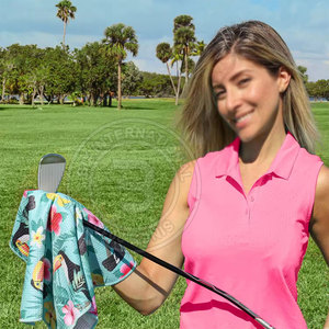 ผ้าขนหนูวาฟเฟิลกอล์ฟสีพื้นคุณภาพพรีเมียม น้ำหนักเบา แห้งเร็ว สำหรับขายดีที่สุด - Product Image 5