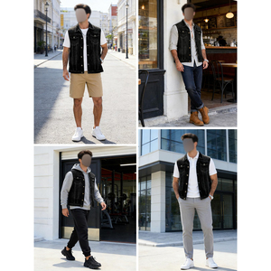 Gilet en jean pour hommes, veste sans manches, streetwear élégant, décontracté, respirant, durable, confortable pour toutes les saisons - Product Image 6