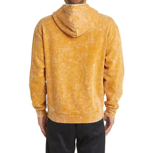 Sweat à capuche décontracté pour homme en coton 100% de haute qualité, délavé à l'acide, écologique, style streetwear, pull d'hiver avec col en polaire et logo - Product Image 2