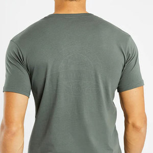 Camiseta de color sólido 100% algodón para hombre, cómoda, talla grande, corte holgado, ropa informal para hombre, camiseta estampada a bajo precio - Product Image 5