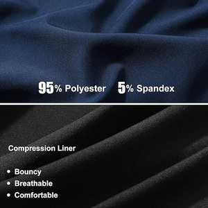 Short de sport pour hommes à double couche, respirant, doux pour la peau, avec ouvertures latérales pour les jambes - Product Image 3