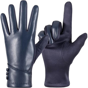 Fashionable Womens Long Leather <b>Gloves</b> With Fringe Details And <b>Warm</b> Lining For Winter Evening Events - Product Image 4