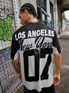 T-shirt Hip Hop Oversize en Maille Sublimée Personnalisée avec Numéro 07, Style Streetwear, Fournisseur Américain OEM - Product Image 2