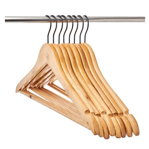Wholesale <b>Solid</b> <b>Wood</b> Coat Hanger Luxury Wide Shoulder Suit Hanger For Clothing Store And Hotel <b>Wardrobe</b> With Custom Logo - Product Image 5