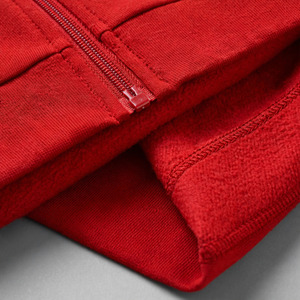 Conjunto Deportivo Rojo para Mujer, Manga Larga, Cierre Frontal con Cremallera, Color Sólido, Corte Holgado Informal, Ropa de Otoño con Bolsillos Laterales - Product Image 5
