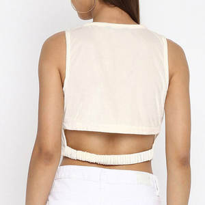 Top Corto Casual Básico Ajustado con Dobladillo Liso, Camiseta Corta Ligera sin Mangas para Días de Verano - Product Image 4