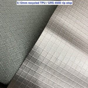 Ester 450Dx450D โพลีเอสเตอร์รีไซเคิลสไตล์ ripstop 0.12มม. ผ้าอ๊อกซ์ฟอร์ดกันน้ำเคลือบ PU สำหรับเต็นท์ถุงใช้ในอุตสาหกรรม - Product Image 3