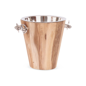 Seau à glace de luxe en bois de manguier, double paroi isolée, doublure en acier inoxydable, pour hôtels et bars - Product Image 1