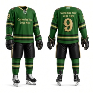 Personnalisez votre maillot de football à étiquette privée unisexe vert et or, sublimé, manches longues, col en V, antibactérien, uniformes imprimés en 3D - Product Image 1
