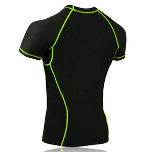 Maillot de bain à manches courtes pour homme, noir, à séchage rapide, en polyester, haut de sport pour adulte - Product Image 4