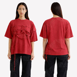 เสื้อยืดโอเวอร์ไซส์ผู้หญิงแบบขายส่ง แต่งลายปะติดสไตล์วินเทจ แขนสั้น สตรีทแวร์ - Product Image 3