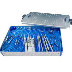 21 Pcs Cataract Ophthalmic Set, Premium Stranded Micro Surgical <b>Instruments</b>, Ophthalmic Sterilization Tray Used in Eyes Surgey - Product Image 1