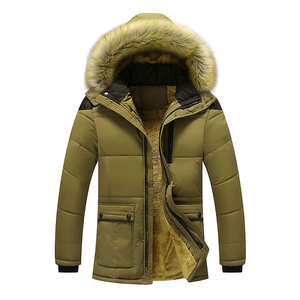 Men's winter parka jacket windproof jacket zipper closure zipper pocket outdoor casual solid thick puffer <b>coat</b> - Product Image 3