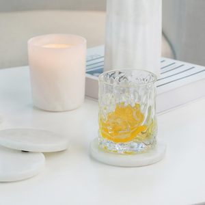 Luxury Design Eco-Friendly Antique CO <b>White</b> Round Marble Stone <b>Coaster</b> 1 Piece 8mm Thick 100mm Diameter Available Wholesale Rate - Product Image 3