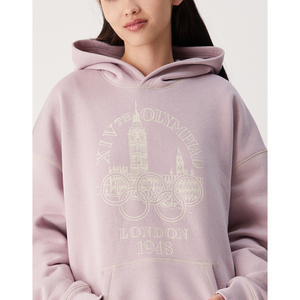 Sweat-shirt à capuche surdimensionné pour femme, pull en molleton avec imprimé, poche avant, manches longues, coupe ample, tenue décontractée d'automne - Product Image 6