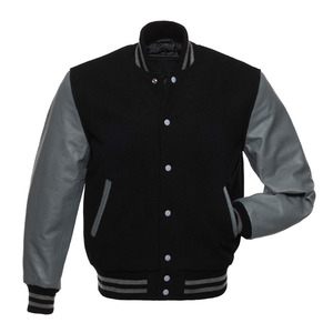 Unisex High Quality Thick College Jacket Geometric Patchwork Varsity Style Stand Streetwear Color <b>Block</b> Front Bomber Windbreaker - Product Image 3