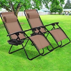 2 Sillones de Exterior Extra Grandes y Resistentes con Portavasos, Tumbonas Premium para Tomar el Sol - Product Image 2