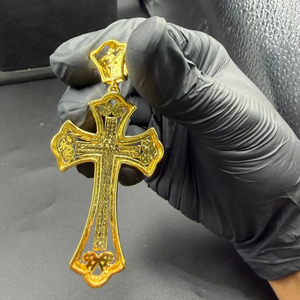 Collar con Colgante de Cruz de Moissanita con Corte Brillante Redondo para Hombre, Plata 925, Estilo Clásico, Certificado IGI Personalizado para Uso Diario - Product Image 5