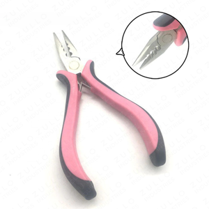 Pince d'installation d'extensions capillaires avec logo personnalisé, en acier inoxydable, poignée en caoutchouc antidérapante, outil professionnel de salon de beauté - Product Image 3