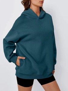 Sweat à capuche pour femme en polyester/coton de haute qualité, style oversize, tendance et cool, doublé à l'avant pour l'hiver et l'automne - Product Image 4