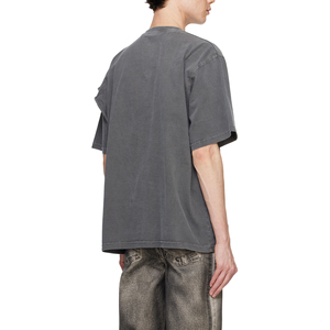 บริการ OEM เสื้อยืดผู้ชายผ้าคอตตอนถัก 100% คุณภาพสูง ล้างสีแบบแอซิดวอช พิมพ์โลโก้ตามสั่ง แห้งเร็ว ระบายอากาศได้ดี ทรงหลวม - Product Image 4