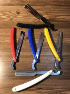 Barber <b>Straight</b> <b>Razors</b> Turkish Style Stainless Steel Plastic Handle Folding Shaving <b>Razors</b> With Private Label - Product Image 4