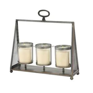 Elegantes Faroles de Madera y Metal Pulido para Decoración de Hogar de Lujo, Portavelas de Diseño Moderno y Elegante Hecho a Mano para el Día de San Valentín - Product Image 6