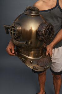 Réplica del Casco de Buceo Mark V de la Marina de los Estados Unidos de 18 Pulgadas, Casco de Buceo Antiguo de Metal, Decoración Náutica Marítima Coleccionable - Product Image 2