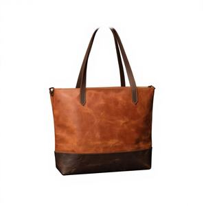 Sacs à main en cuir véritable 100% personnalisés, OEM, pliables, avec fermeture éclair, grande capacité, imperméables, durables, élégants, pour femmes - Product Image 4