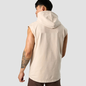 Haut de gamme : Sweat à capuche sans manches 100 % coton pour homme, idéal pour l'hiver, avec logo personnalisé, anti-boulochage, respirant et écologique - Product Image 3