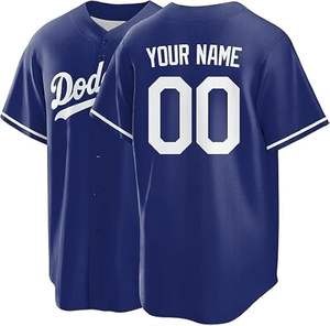 Camisetas de Béisbol Personalizadas de Alta Calidad, Secado Rápido, Poliéster, Logotipo Personalizado OEM, Impresión por Sublimación, Colores Personalizados, Unisex - Product Image 5