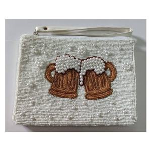 Monedero de tela hecho a mano con cuentas, diseño de bastón de caramelo, cierre de cremallera, mini, para mujer, para efectivo, tarjetas, maquillaje, regalo - Product Image 6