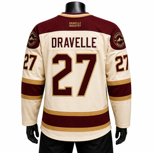 Luxury Ice Hockey Jersey Manufacturer Custom Team Jerseys Embroidered Crest Pro Weight Performance Fabric - Product Image 3
