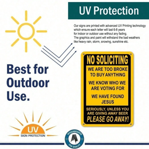 Plaque de porte en métal humoristique CIFbuy, décor de maison amusant 'Interdiction de sollicitations', TikTok pour le service de retrait Temu - Product Image 2