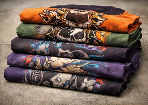 Camisetas de Franela para Hombre de Calidad Premium, Corte Holgado, 100% Algodón, Estilo Urbano, Diseño con Letras Serigrafiadas, Vintage Retro Ácido - Product Image 6