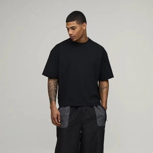 Camiseta Oversize de Hombre con Hombros Caídos, Ajuste Holgado, Estilo Urbano Casual, Algodón Pesado, Moda Verano - Product Image 1