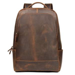 Versatile <b>Waterproof</b> Leather <b>Backpack</b> Anti-Theft Vintage Laptop Rucksack Genuine Leather Carrier LBP-0371 - Product Image 3